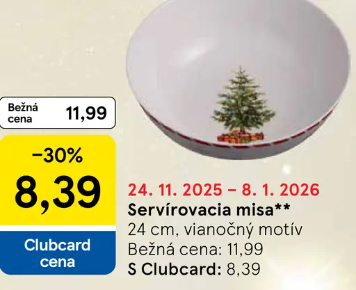 Servírovacia misa vianočný motív