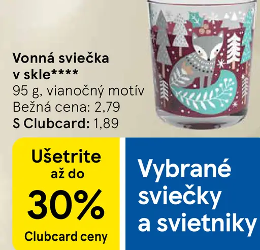 Vonná sviečka v skle vianočný motív