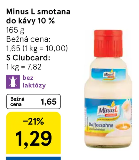 Minus L smotana do kávy 10 %
