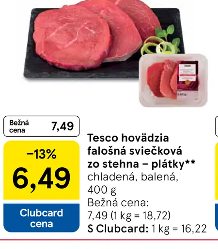 Tesco hovädzia falošná sviečková zo stehna plátky