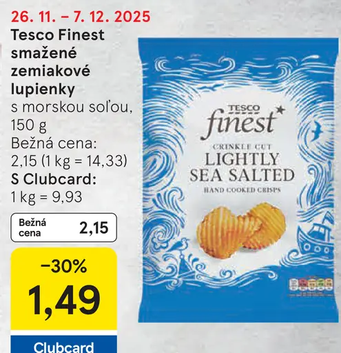 Tesco Finest smažené zemiakové lupienky