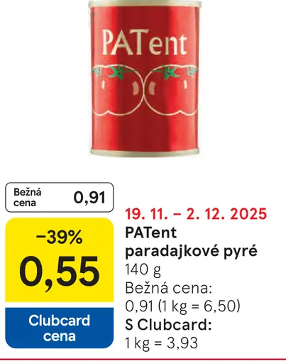 PATEnt paradajkové pyré