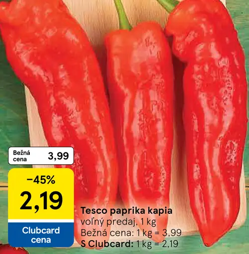 Tesco paprika kápia
