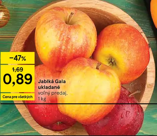 Jablká Gala ukladané