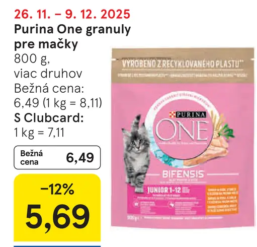 Purina One granuly pre mačky