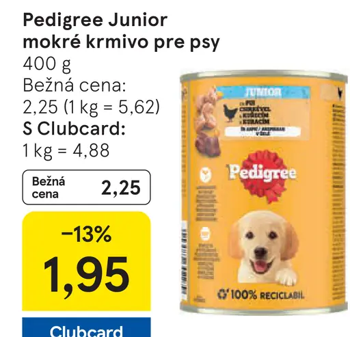 Pedigree Junior mokré krmivo pre psy