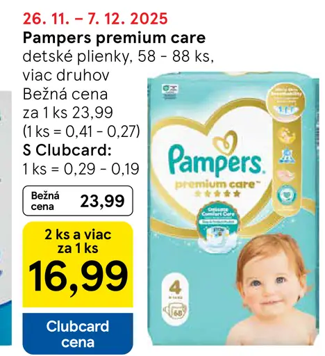 Pampers premium care detské plienky