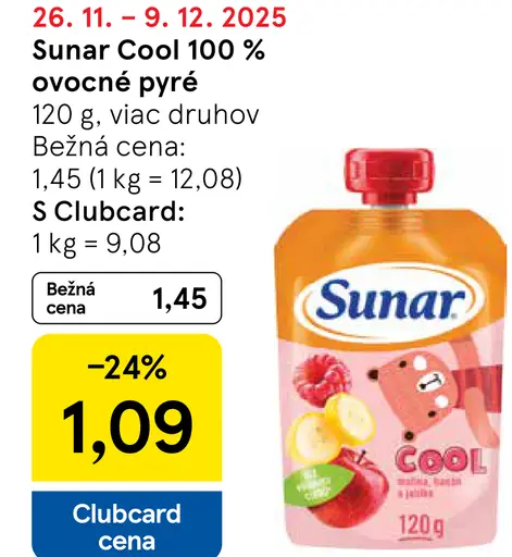 Sunar Cool 100 % ovocné pyré