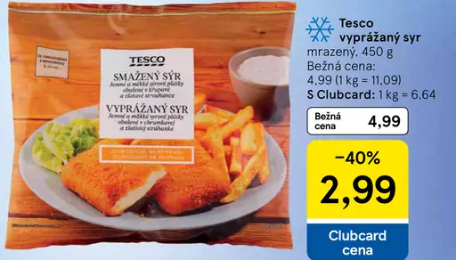 Tesco vyprážaný syr mrazený
