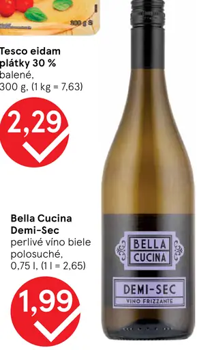Bella Cucina Demi-Sec perlivé víno biele polosuché