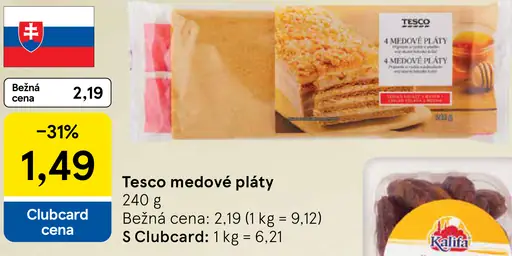 Tesco medové pláty