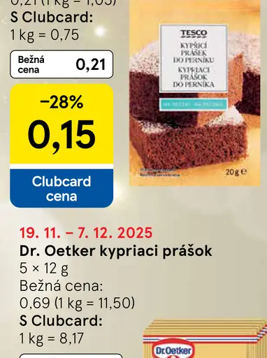 Tesco kypriaci prášok do perníka