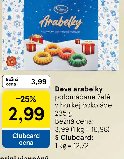 Deva arabesky polomáčané želé v horkej čokoláde