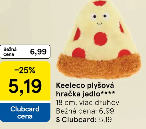 Keeleco plyšová hračka jedlo