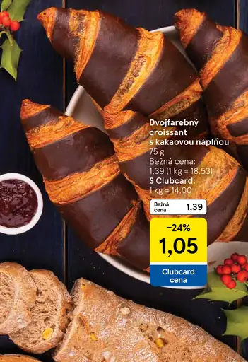 Dvojfarebný croissant s kakaovou náplňou