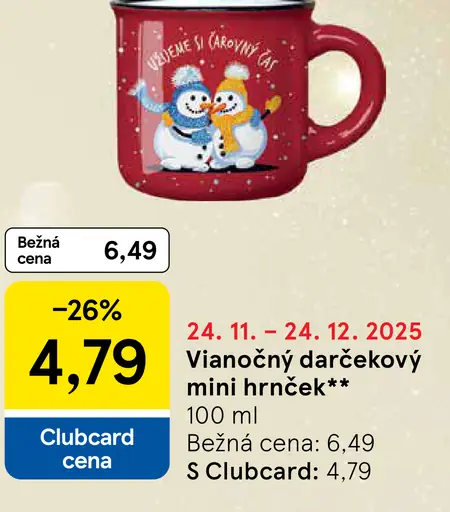 Vianočný darčekový mini hrnček