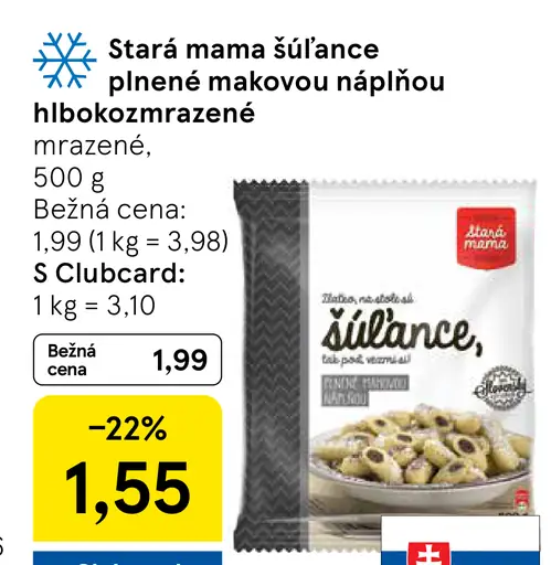 Stará Mama Šúľance plnené makovou náplňou hlbokozmrazené
