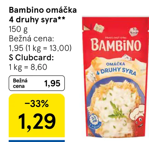 Bambino Omáčka 4 druhy syra