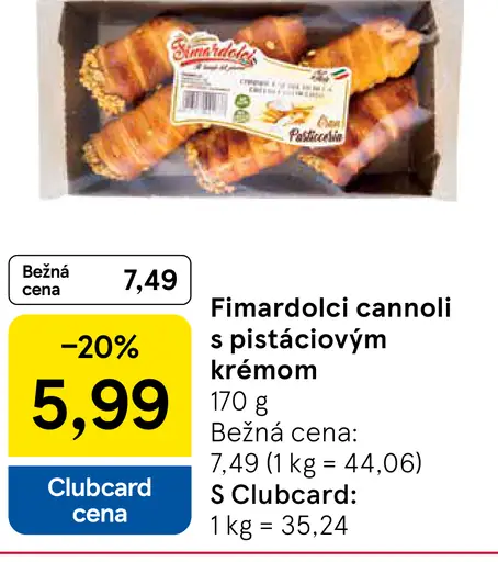 Fimardolci cannoli s pistáciovým krémom