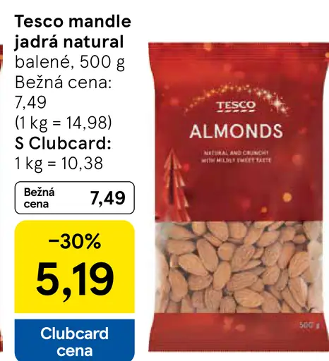 Tesco mandle jadrá natural