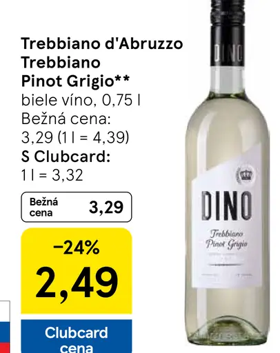 Trebbiano d'Abruzzo Trebbiano Pinot Grigio biele víno