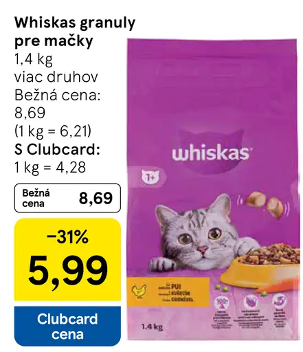Whiskas granuly pre mačky
