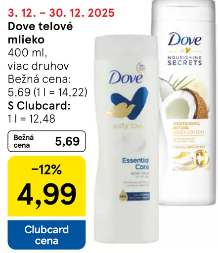 Dove Telové mlieko
