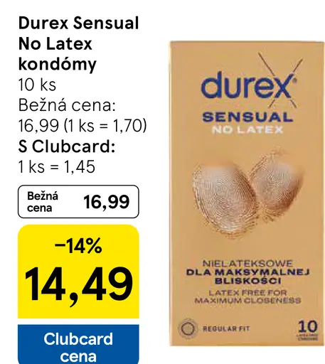 Durex SENSUAL NO LATEX kondómy
