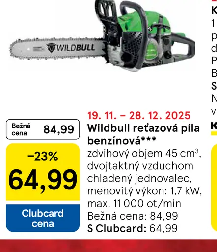 Wildbull reťazová píla benzínová