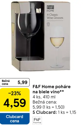 F&F Home poháre na biele víno