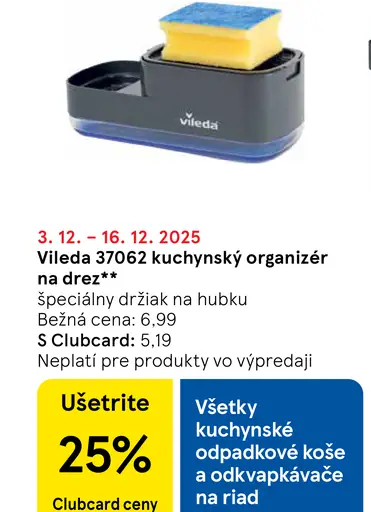 Vileda kuchynský organizér na drez