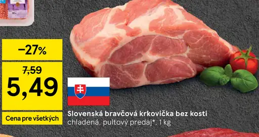 Slovenská bravčová krkovička bez kosti