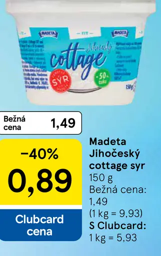 Madeta jihočeský cottage syr