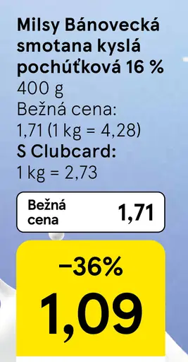 Milsy Bánovecká smotana kyslá pochúťková 16 %