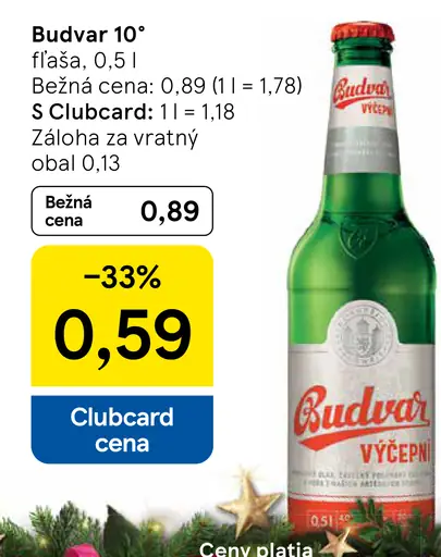 Budvar 10° fľaša