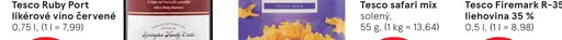 Tesco Ruby Port likérové víno červené