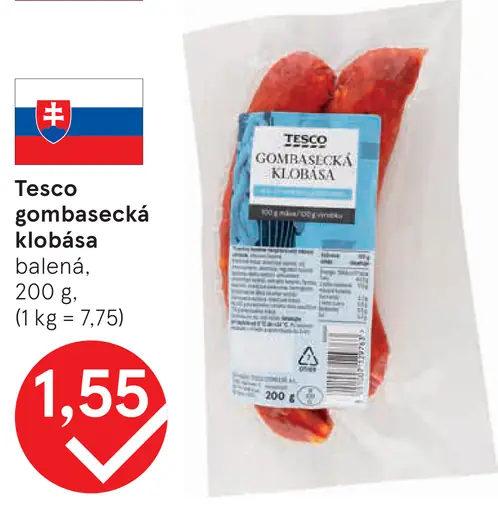 Tesco gombasecká klobása