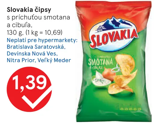 Slovakia Chips S príchuťou smotana a cibuľa