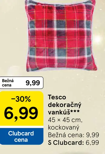 Tesco dekoračný vankúš kockovaný