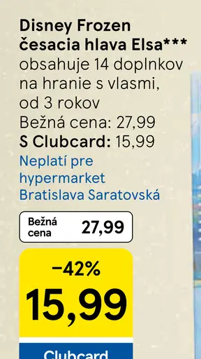 Disney Frozen česacia hlava Elsa