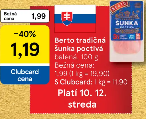Berto tradičná šunka 100%