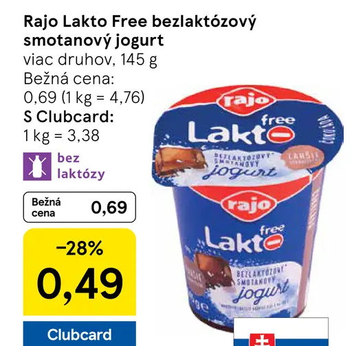 Rajo Lakto Free Smotanový jogurt čučoriedka