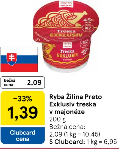 Ryba Žilina Preto Exklusiv treska v majonéze