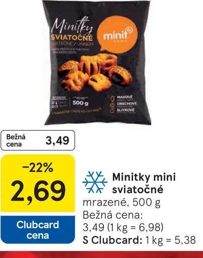 Minitky mini sviatočné mrazené
