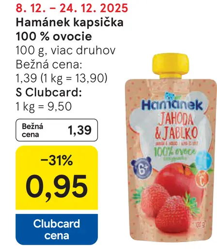 Hamánek kapsička 100 % ovocie