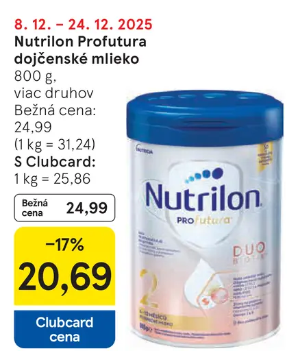 Nutrilon Profutura dojčenské mlieko