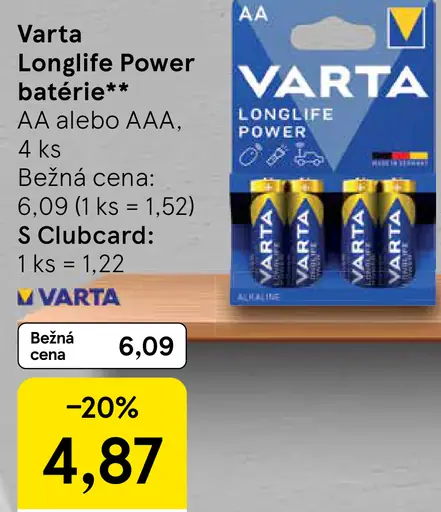 Varta Longlife Power batérie AA