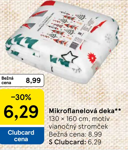 Mikroflanelová deka** motiv vianočný stromček