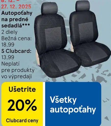 Autopoťahy na predné sedadlá