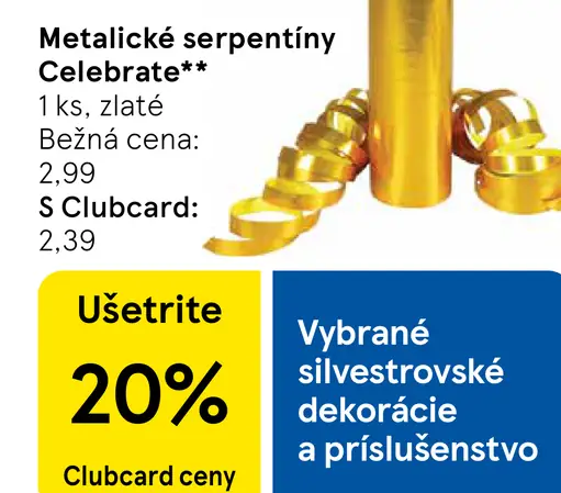 Metalické serpentíny Celebrate